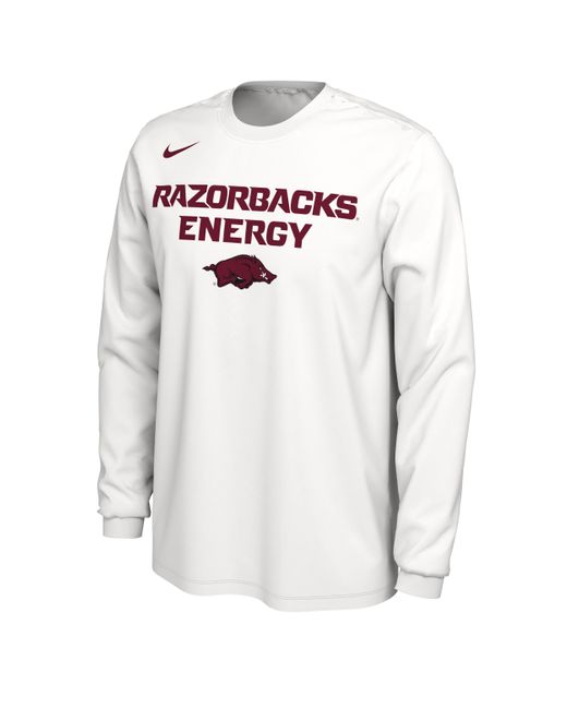 Nike White Arkansas College Long-sleeve T-shirt for men