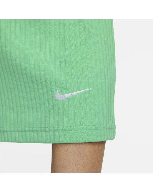 Nike Sportswear High-waisted Ribbed Jersey Skirt in Green
