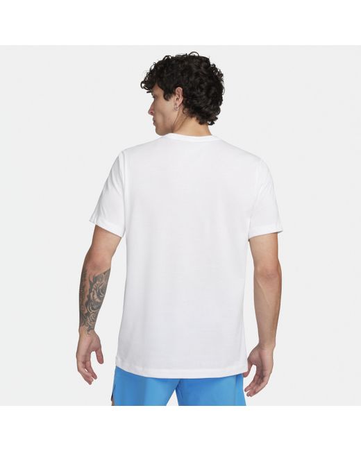T-shirt dri-fit court rafa di Nike in White da Uomo