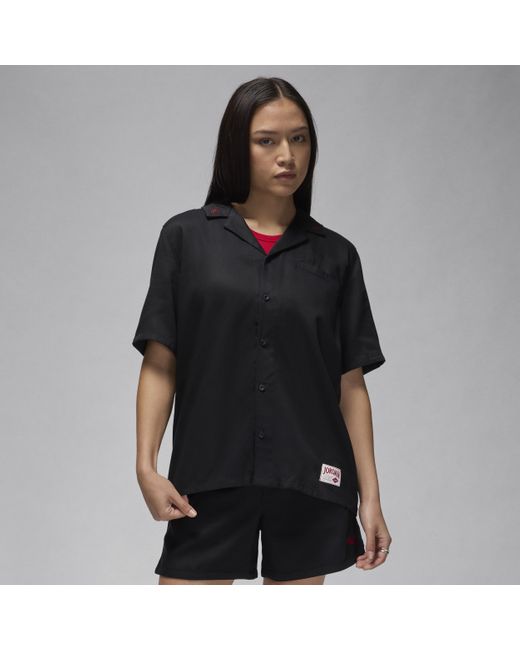 Nike Black Woven Solid Top