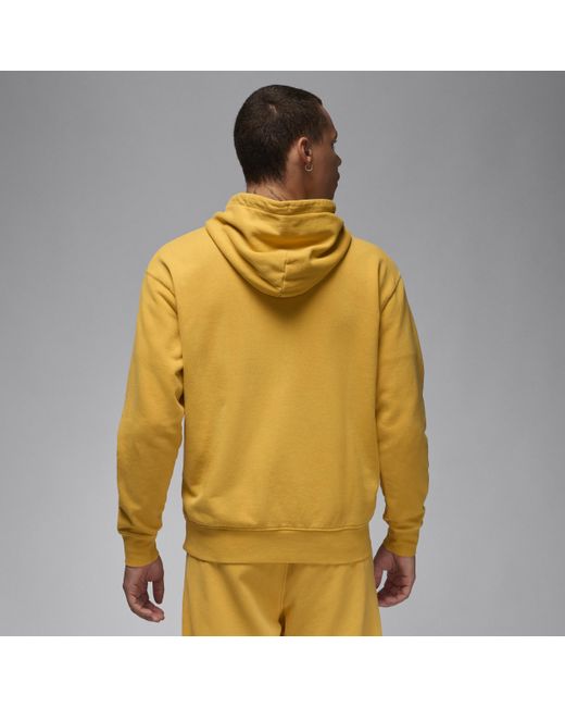 Nike Jordan Flight Fleece Hoodie Met Gewassen Look in het Yellow voor heren