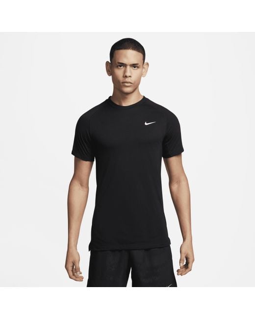 Maglia fitness a manica corta dri-fit flex rep di Nike in Black da Uomo