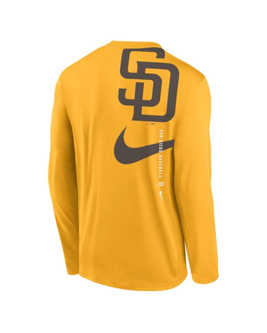 Nike Yellow San Diego Padres Large Swoosh Back Legend Dri-fit Mlb T-shirt for men
