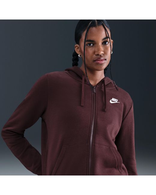 Nike Red Sportswear Club Fleece Full-zip Hoodie