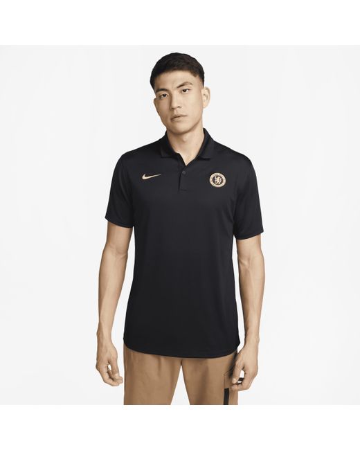 Nike Black Chelsea F.c. Victory Dri-fit Football Polo Polyester for men