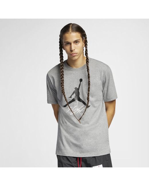 T-shirt jordan jumpman flight di Nike in Gray da Uomo