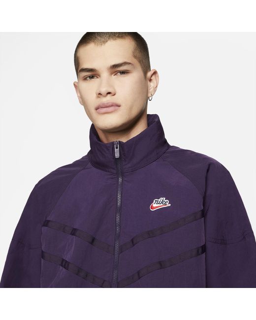 Nike Sportswear Heritage Windrunner 1 2 zip Hooded Jacket Purple
