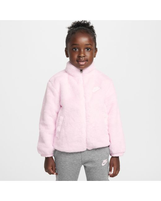 nike fur jacket pink