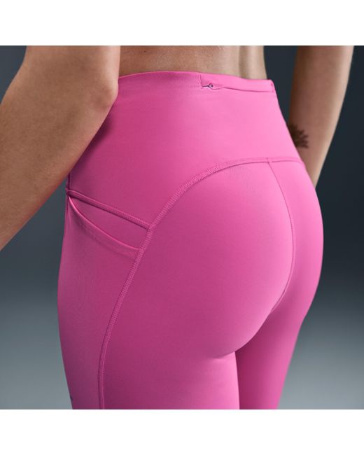 Nike Pink Swift High-Waisted 7/8 Running Leggings With Pockets