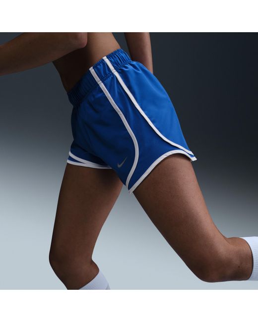 Nike Blue Tempo Dri-Fit Mid-Rise Brief-Lined Running Shorts