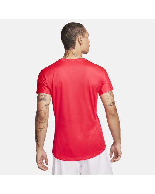 Nike Red Rafa Challenger Dri-fit Short-sleeve Tennis Top 50% Recycled Polyester for men