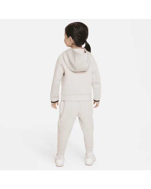 Nike White Sportswear Tech Fleece Full-zip Set Toddler 2-piece Hoodie Set Polyester