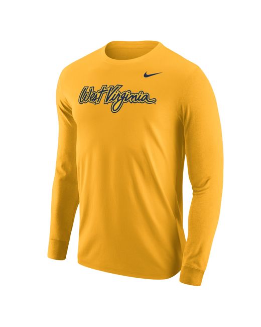 Nike Yellow West Virginia College Long-sleeve T-shirt for men