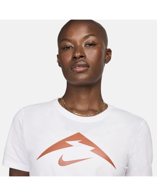 Nike White Trail Dri-fit T-shirt Polyester