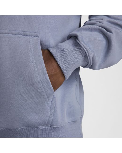 Nike Blue Solo Swoosh French Terry Pullover Hoodie for men