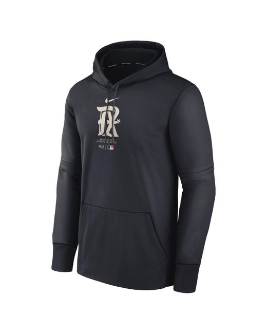 Nike Blue Texas Rangers City Connect Practice Therma Mlb Pullover Hoodie for men