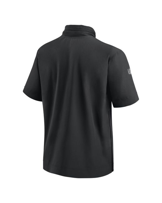 Nike Black Cincinnati Bengals Sideline Coach Nfl 1/2-zip Short-sleeve Hooded Jacket for men