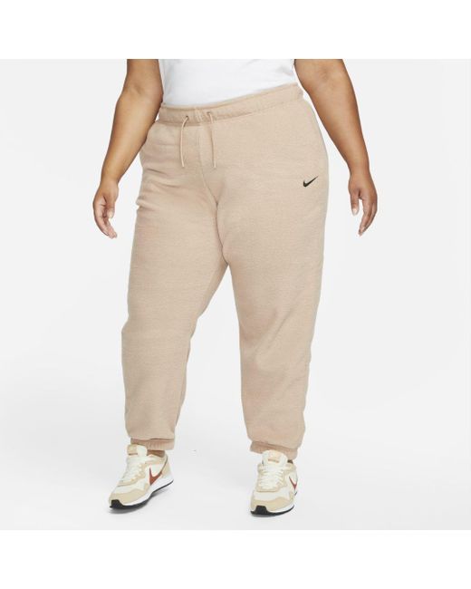 nike essentials plush high rise cuffed fleece sweatpants