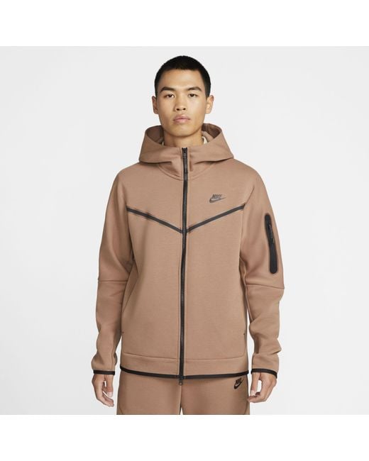 Nike Sportswear Tech Fleece Full-zip Hoodie Brown for Men | Lyst UK