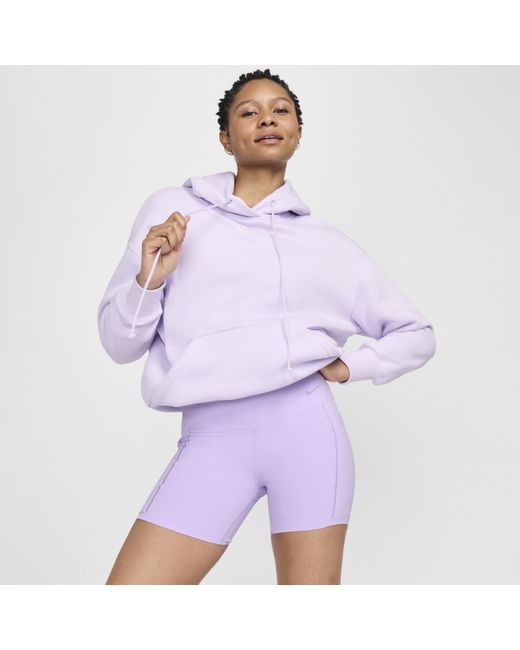 Nike Purple Universa Medium-support High-waisted 5" Biker Shorts With Pockets