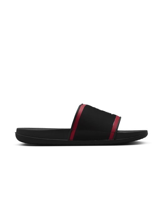 Nike black and red flip flops sale