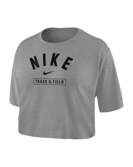 Nike Gray Dri-fit Cropped Track & Field T-shirt