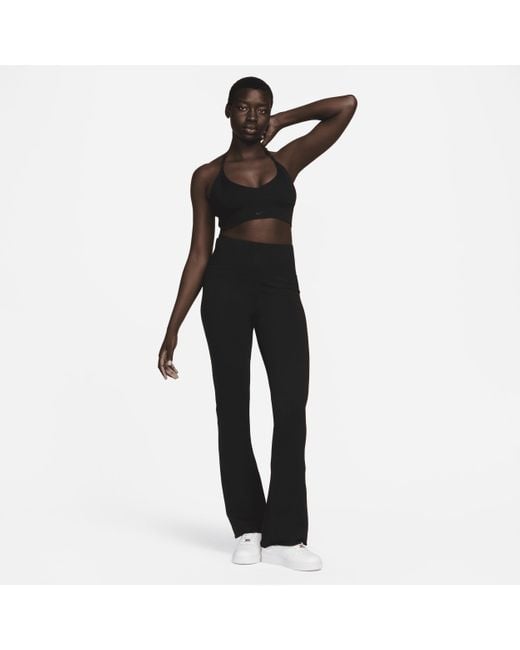 Nike Black Sportswear Chill Knit Tight High-waisted Sweater Flared Pants