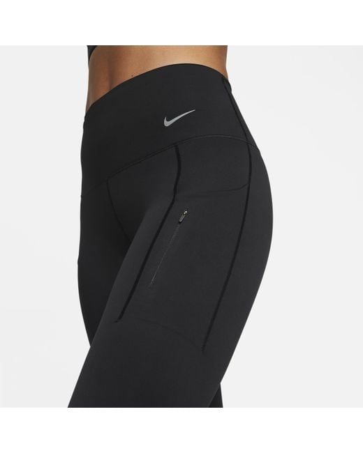 Nike Black Go Firm-support High-waisted Full-length Leggings With Pockets