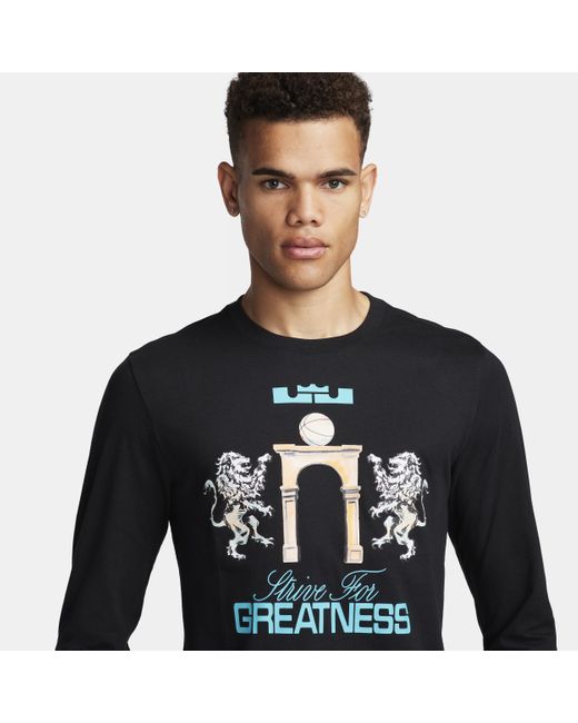 T-shirt a manica lunga lebron di Nike in Black da Uomo