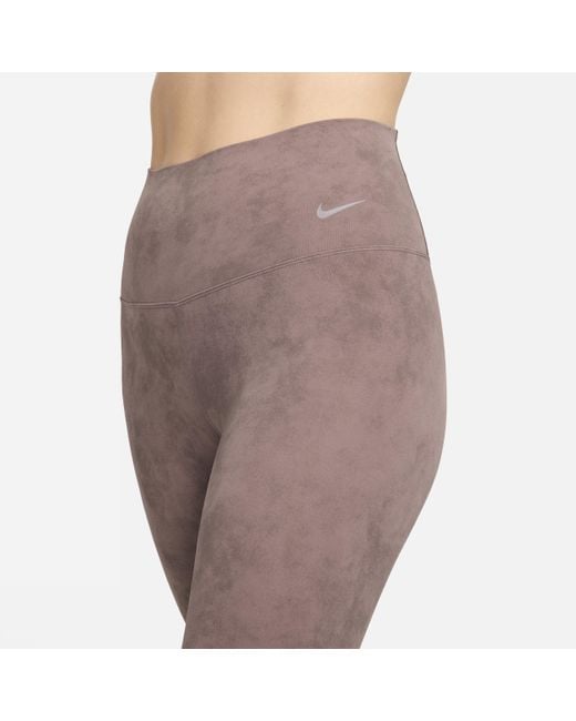 Nike Zenvy Tie-dye 7/8-legging Met Hoge Taille En Lichte Ondersteuning in het Brown