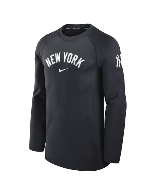 Nike Black New York Yankees Authentic Collection Game Time Dri-fit Mlb Long-sleeve T-shirt for men