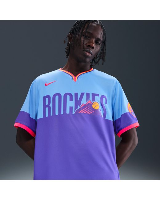 Nike Blue Colorado Rockies City Connect Menâ Dri-Fit Adv Mlb Limited Jersey for men