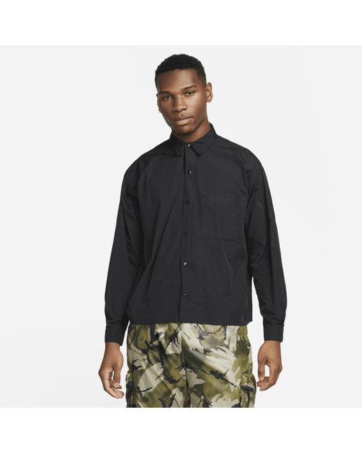 Nike Black Sportswear Tech Pack Woven Long-sleeve Shirt for men