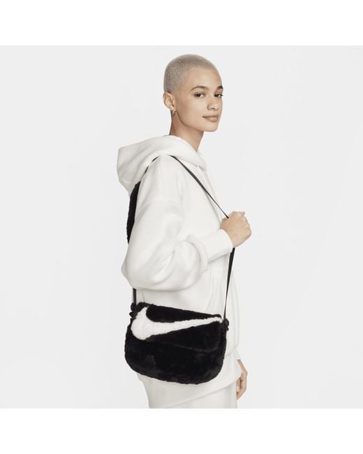 Nike White Sportswear Futura 365 Faux Fur Crossbody Bag (1l)