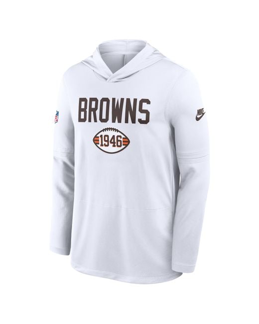 Nike Blue Cleveland Browns Pass Accuracy Dri-Fit Nfl Long-Sleeve Hooded Top for men