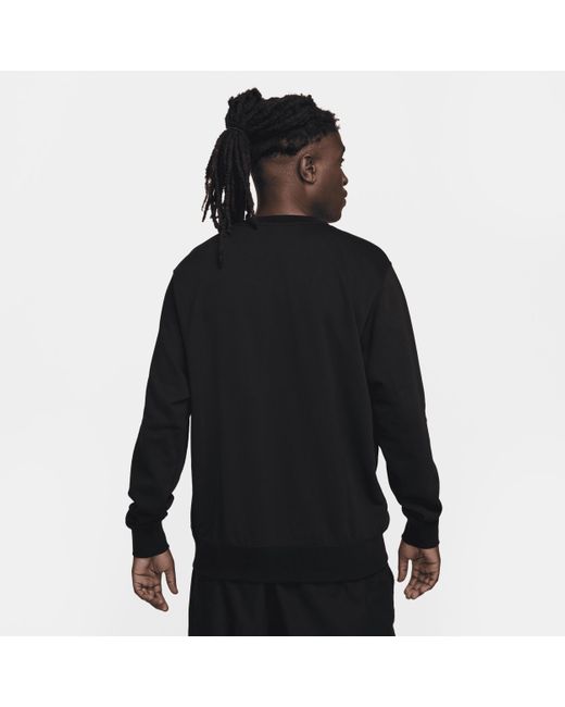 Nike Black Sportswear French Terry Crew-neck Sweatshirt for men