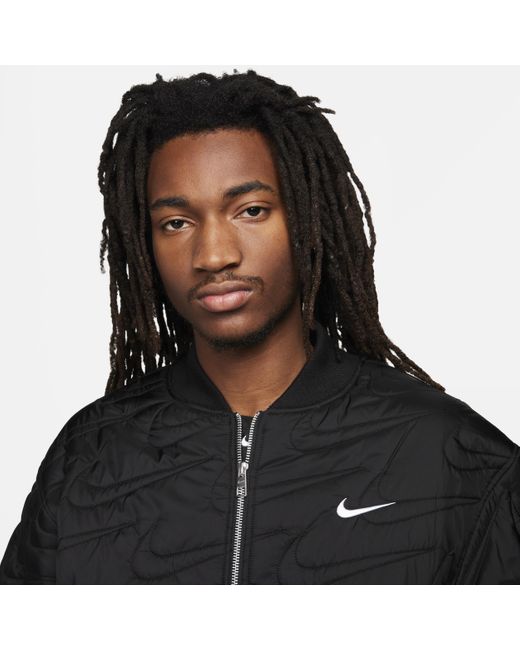 Nike Black Sportswear Swoosh Quilted Jacket for men