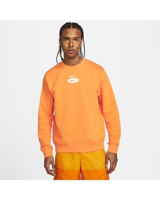 Nike Sportswear Swoosh League Fleece Crew in Orange for Men Lyst
