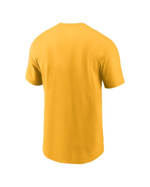 Nike Yellow Green Bay Packers Primetime Wordmark Essential Nfl T-shirt for men