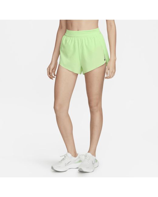 Nike Green Aeroswift Dri-fit Adv Mid-rise Brief-lined 3" Running Shorts