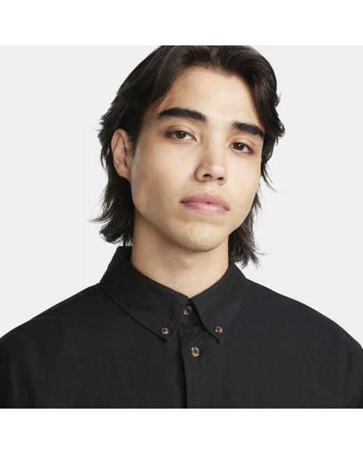 Nike Life Oxford-overhemd Met Lange Mouwen En Knoopsluiting in het Black voor heren