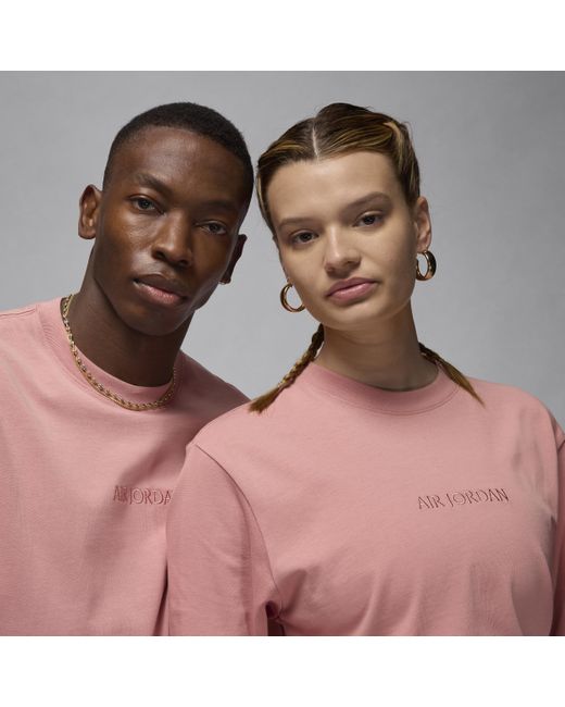 Nike Pink Air Jordan Wordmark T-shirt Cotton for men