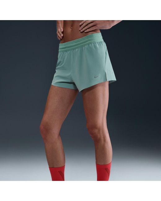 Nike Blue Swift Dri-Fit Mid-Rise 2.5" Brief-Lined Running Shorts
