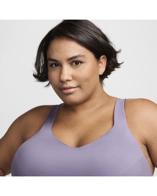 Nike Purple Indy High Support Padded Adjustable Sports Bra (plus Size)