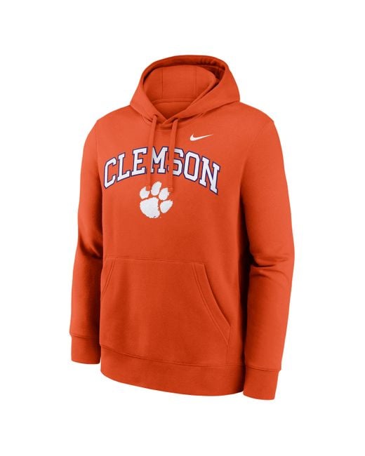 Nike Orange Clemson Arch College Pullover Hoodie for men