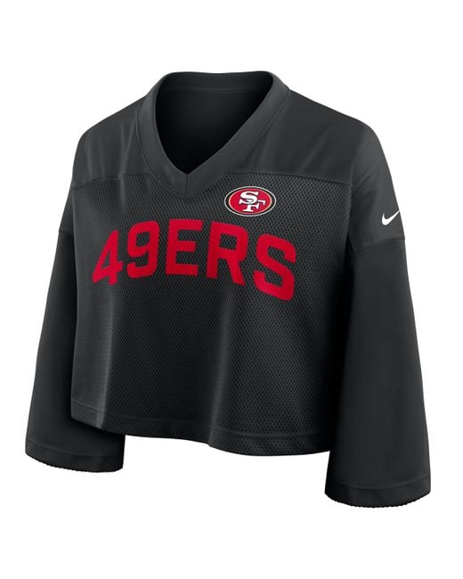 Nike Black San Francisco 49Ers Wide Receiver Jersey Fashion Dri-Fit Nfl Cropped Top
