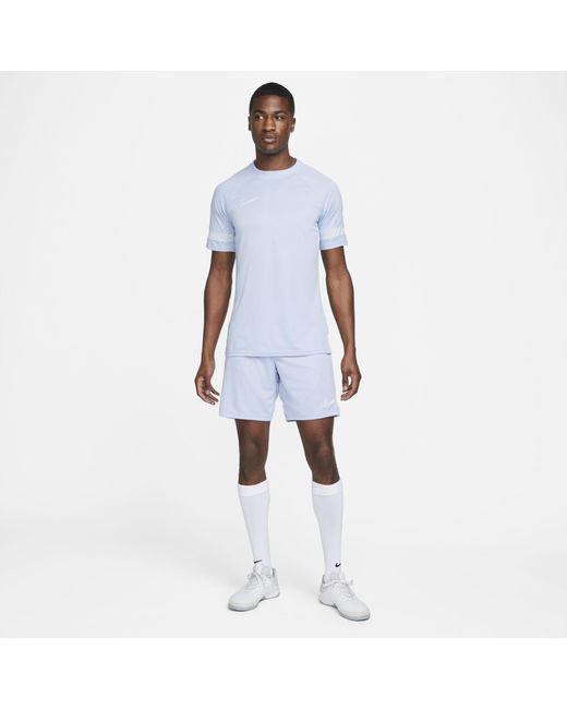 Nike Dri Fit Academy T-Shirt Top and Shorts Set - White/Grey