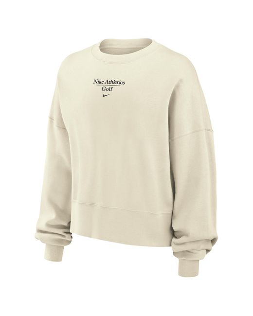 Nike Women's Natural Phoenix Fleece Gymnastics Crew-Neck Sweatshirt