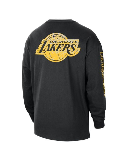 Nike Blue Los Angeles Lakers Courtside Nba Long-sleeve Max90 T-shirt Cotton for men