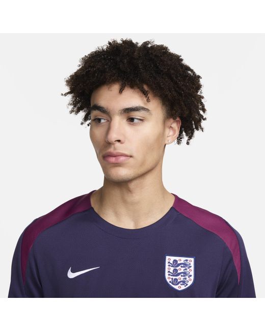 Nike Blue England Strike Dri-fit Football Short-sleeve Knit Top Polyester for men